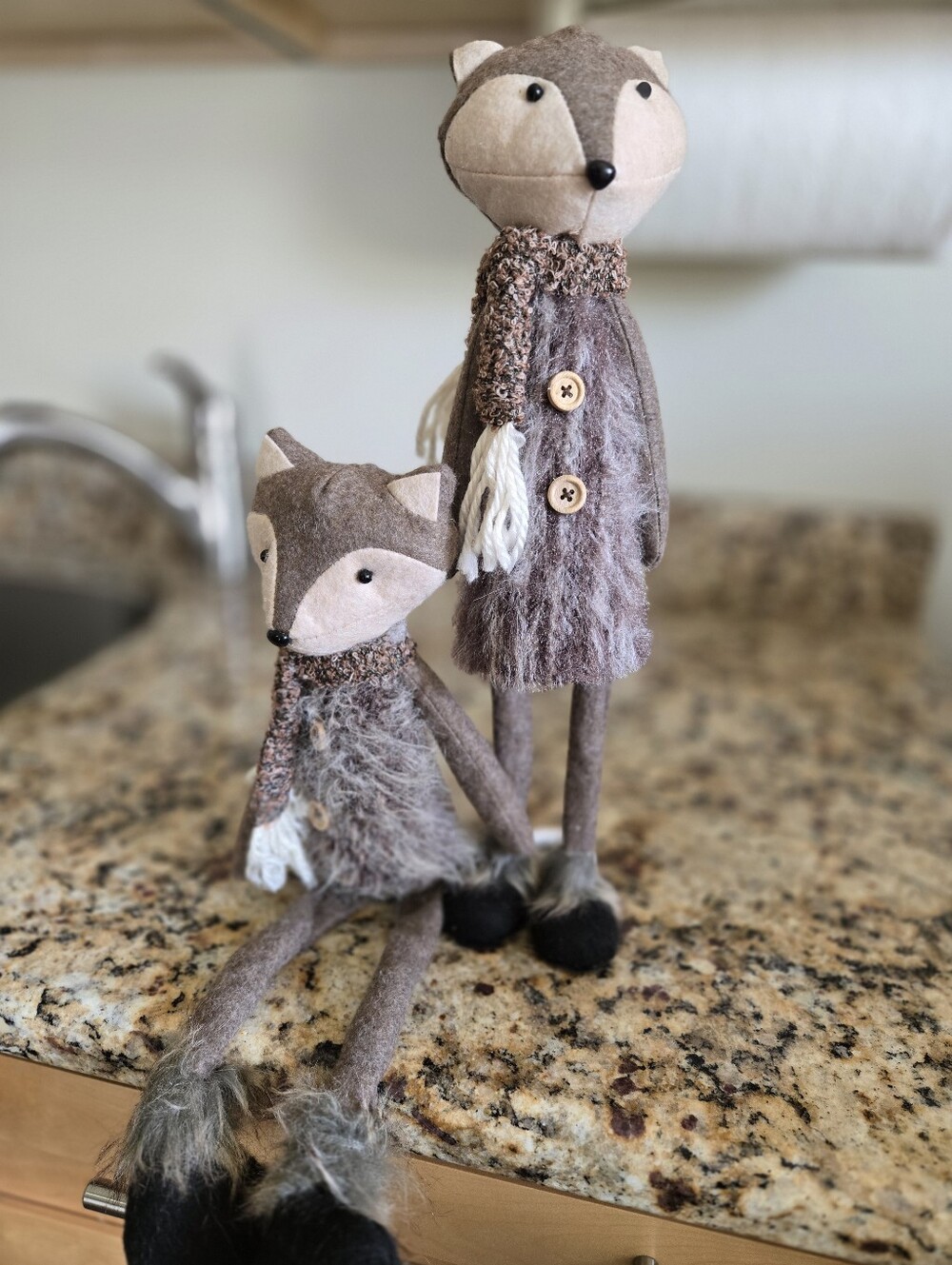 Plush Woodland Fox Pair Figurines